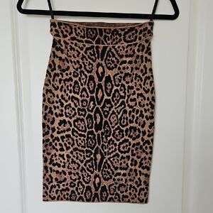 BCBGMaxAzria Leopard Print Bodycon Women's Skirt, Small